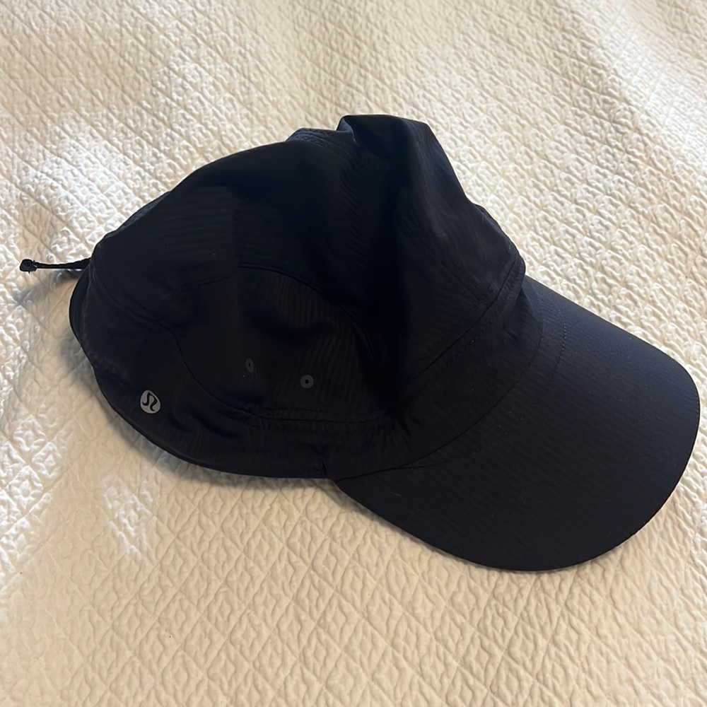 Lululemon Black Fast and Free Ponytail Running Hat Women's OS